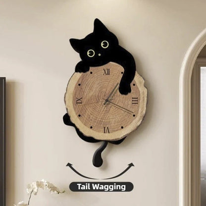 Verspielte Katzen-Wanduhr mit Schwingendem Schwanz | Charmante Dekoration für Katzenliebhaber 5