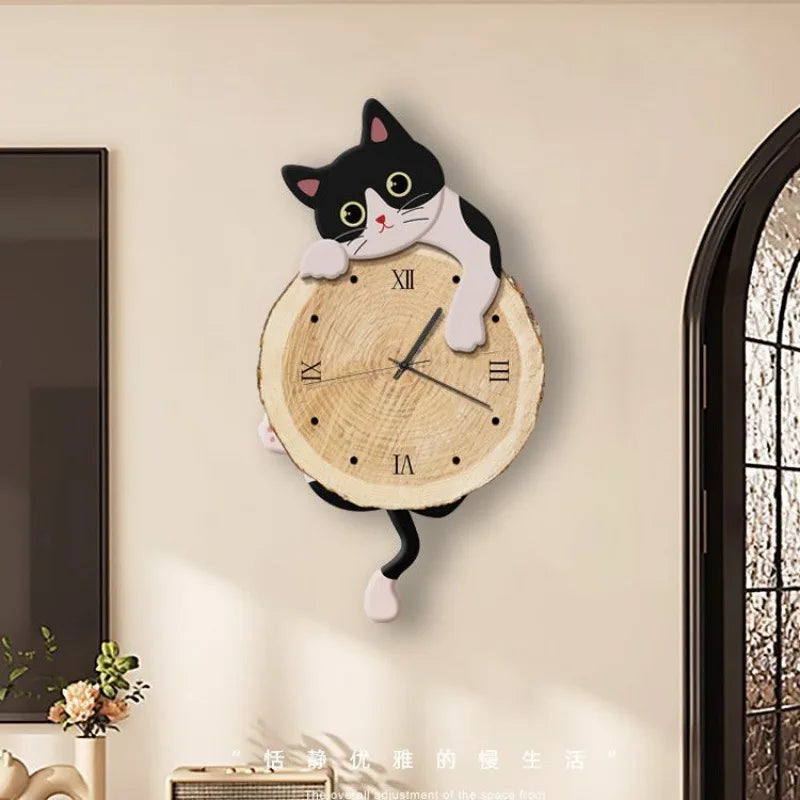 Verspielte Katzen-Wanduhr mit Schwingendem Schwanz | Charmante Dekoration für Katzenliebhaber 6