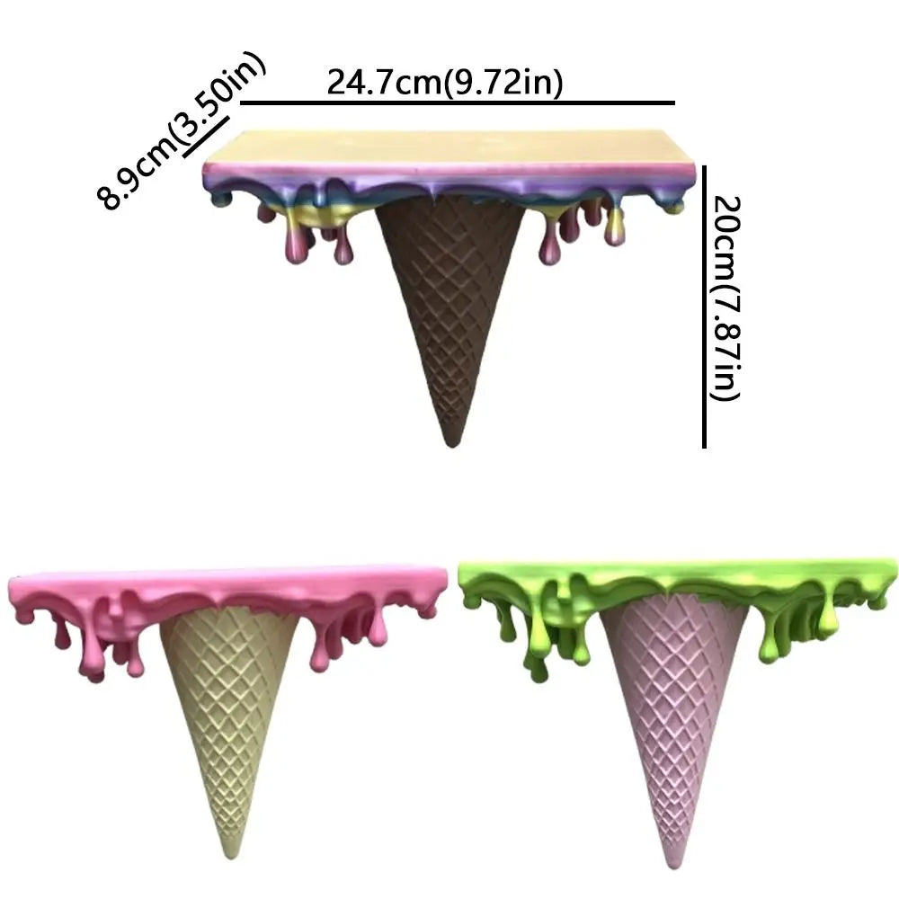 Verspieltes Wandregal | Schmelzendes Eisregal mit 3D-Design | Kreative Aufbewahrung für Deko-Objekte 4