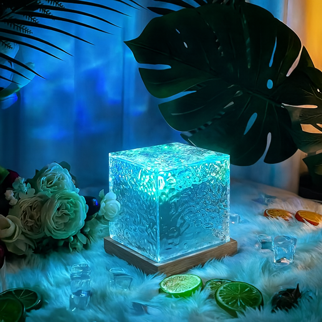 Kristall RGB Tischlampe – 16-Farb-LED Stimmungslicht mit Fernbedienung & 3D-Lichteffekt