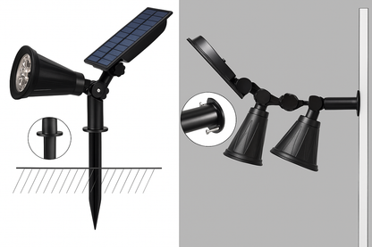 9-LED Solarstrahler - Aussenstrahler mit IP65 Schutz