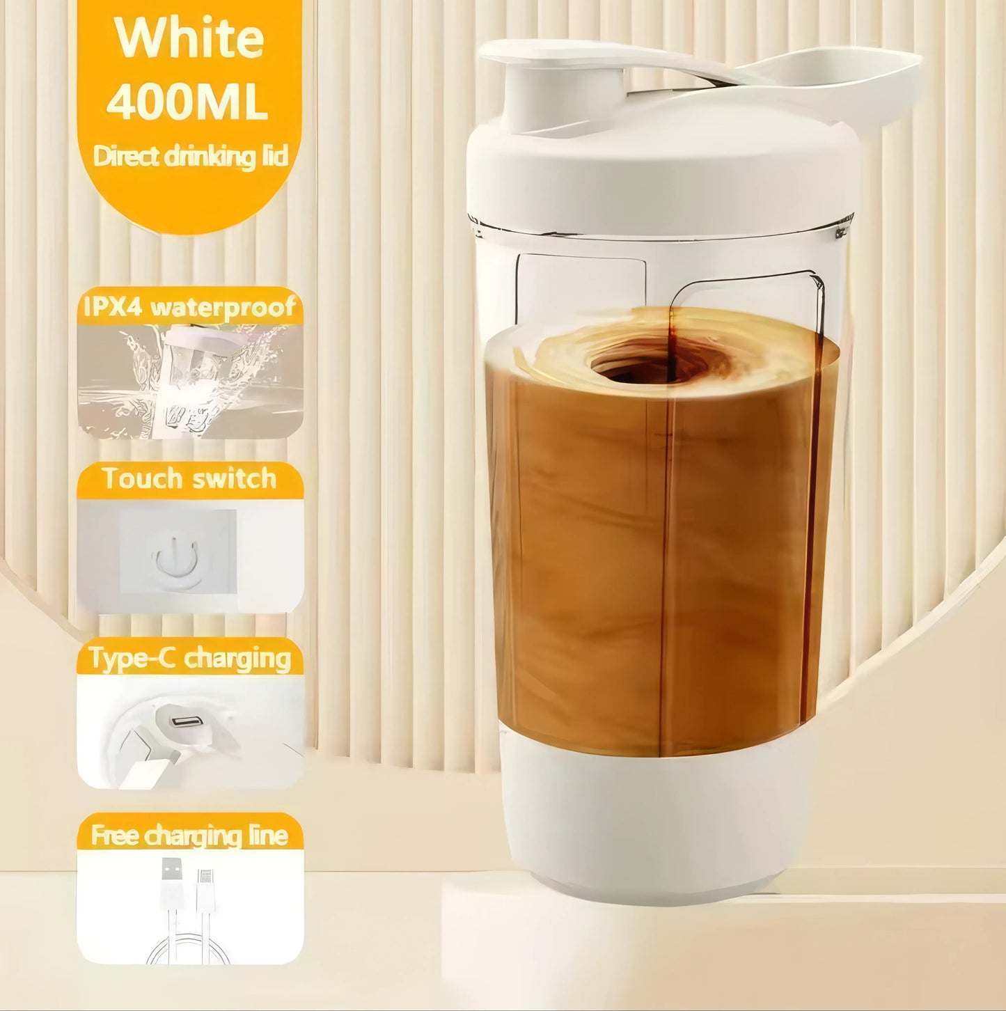 Elektrischer Selbstmischender Becher – USB-aufladbarer Rührbecher für Getränke