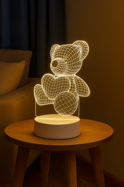 LED Bär Lampe – Romantisches Nachtlicht für Kinderzimmer, Schlafzimmer & Valentinstag | Warmweiß, USB-betrieben
