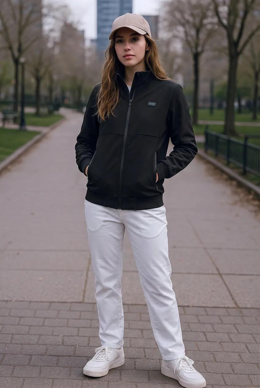 Uppvärmd fleecejacka med 8 zonuppvärmning - unisex vinterjacka med vindskydd