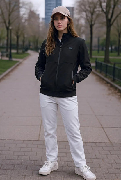 Uppvärmd fleecejacka med 8 zonuppvärmning - unisex vinterjacka med vindskydd