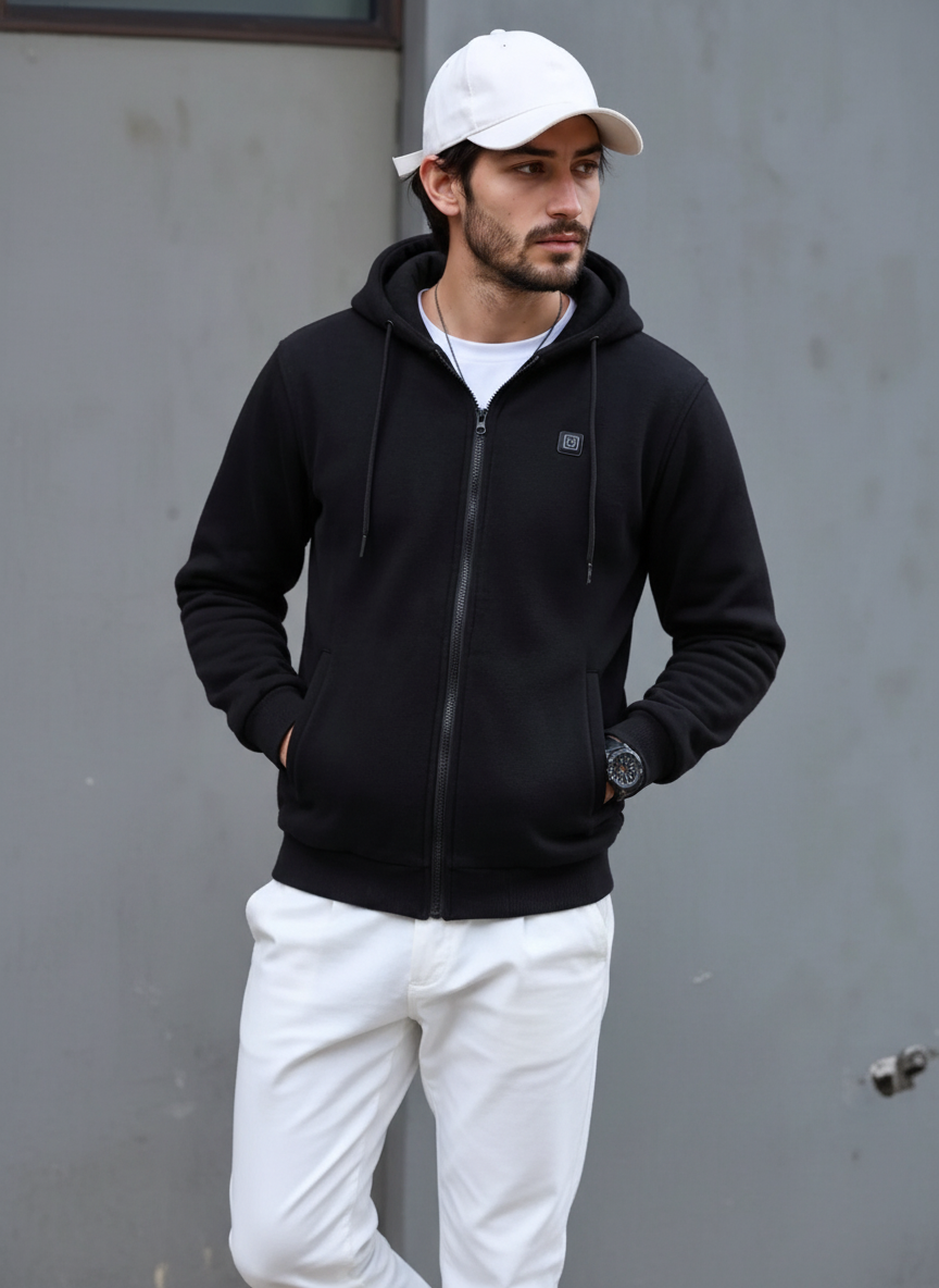 Beheizbarer Zip-Pullover mit 3 Heizstufen – USB-Wärmepullover für Damen & Herren
